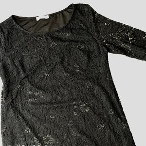 Senori Lace Dress Sz 52 (US 20/XXL) Black Stretch Classic Dressy Whimsigoth Midi